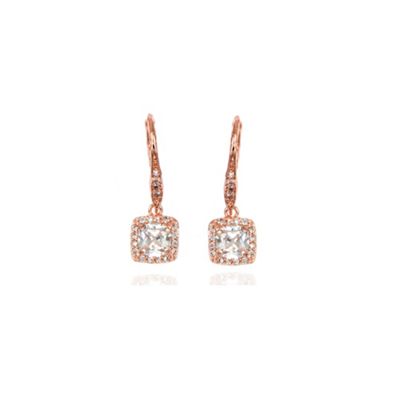 Rose gold crystal chandelier drop earrings